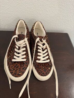 Madewell Leopard Print Tan & Brown Low-Top Sneakers